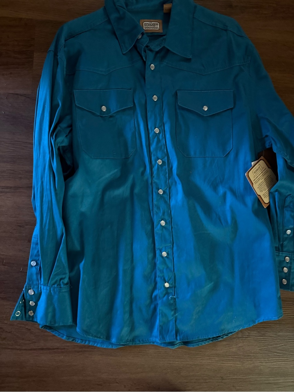 NWT Teal Blue Western Snap Shirt